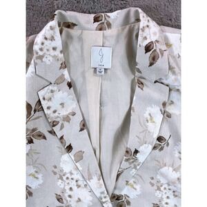 NWT Joie‎ Floral Linen Blend Blazer Neutral Tan White Botanical Jacket Size M